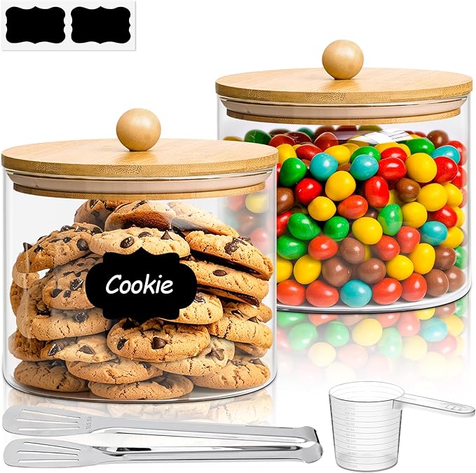 ComSaf Half Gallon Cookie Jar, Large Glass Jar by ComSaf
