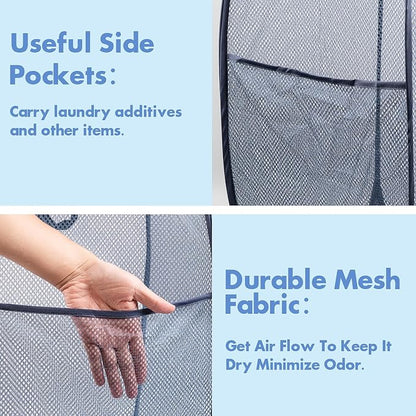 DUCOO Pop Up Laundry Hamper, 70L Collapsible Mesh Laundry Basket - Image 3