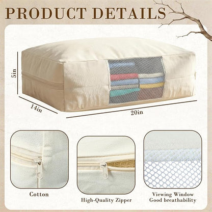 3 Pcs Cotton Sweater Storage Bag, Mesh Window Design, Moth Proof, Large Capacity - Image 2
