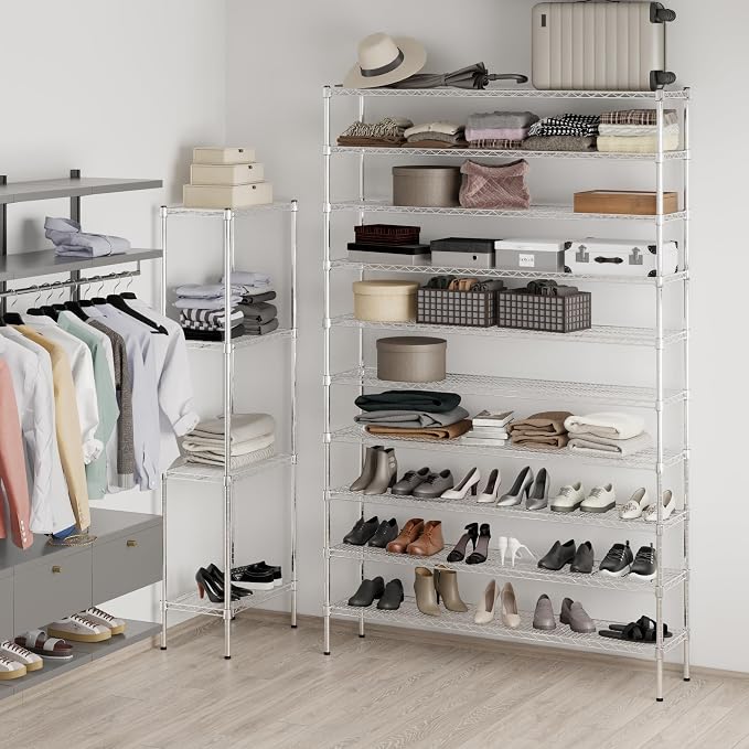 14" Deep x 60" Wide x 96" Height Wire Shelving Kit | 10-Tier | NSF Commercial - Image 4