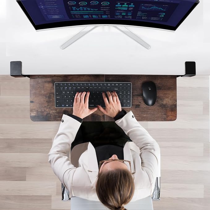 Large 26.77" Keyboard Tray Under Desk - Image 8