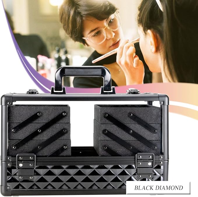 Ver Beauty Makeup Train Case 14 inch Armored Acrylic Large Portable Cosmetic - Image 2