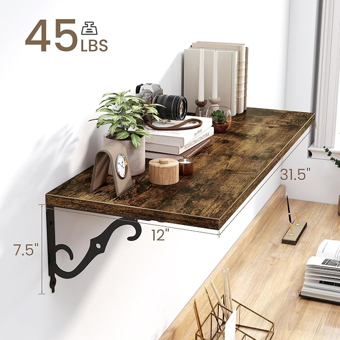 Deep Floating Shelves for Wall, 12 Inch Deep Floating Shelf - Image 3