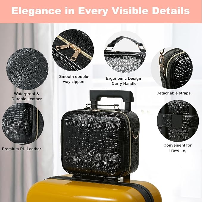 Mocado Travel Makeup Bag with LED Lighted Mirror, Travel Makeup Organizer - Image 2