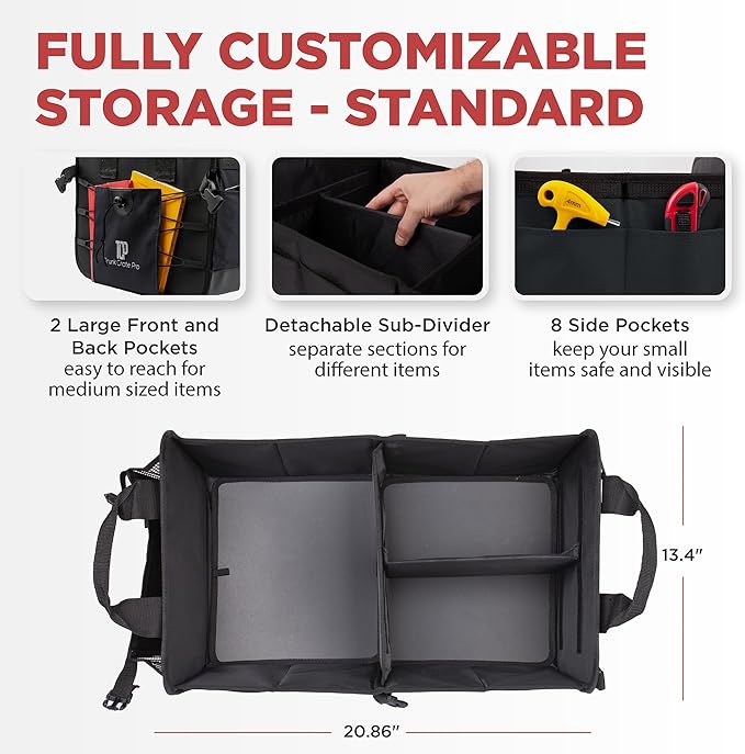 TRUNKCRATEPRO Car Organizers and Storage Premium Adjustable Multi Compartments - Image 2