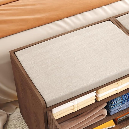 HOMEFORT 23.6" Fluted Shoe Storage Bench, Small Entryway Bench - Image 9