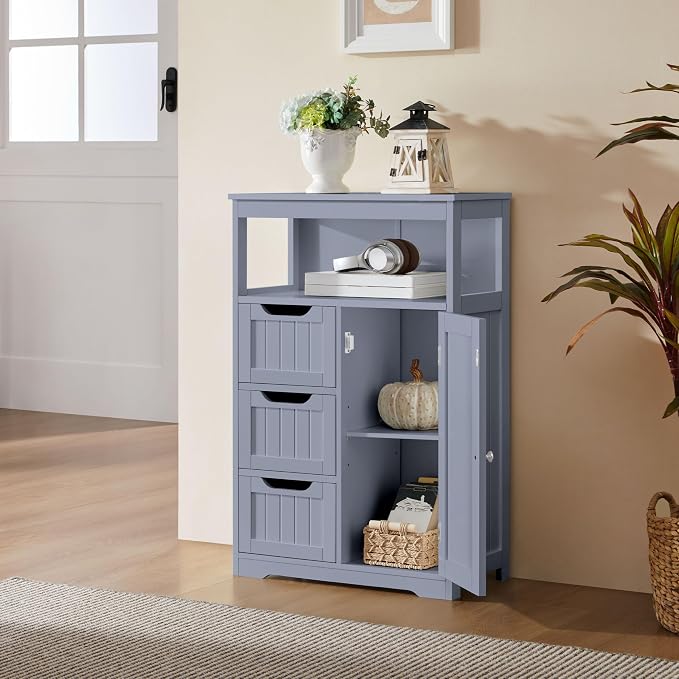 Yaheetech Bathroom Storage Cabinet, Wooden Bathroom Floor Cabinet - Image 4