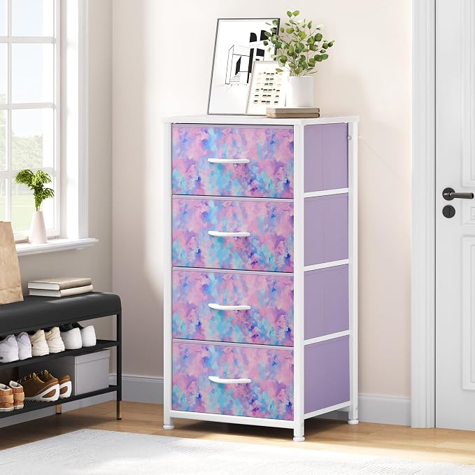 DWVO Dresser with 4 Drawers, For Bedroom, Living Room, Sturdy Steel Frame - Image 2