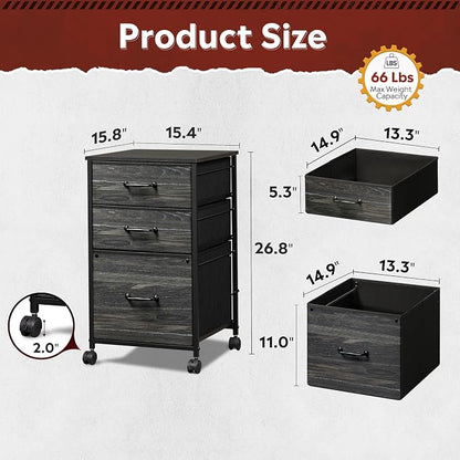 DEVAISE Mobile File Cabinet, Rolling Printer Stand - Image 3