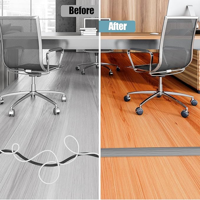 Floor Cord Cover Self Adhesive Cord Hider, 10FT Cable Management, Extension - Image 5
