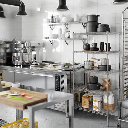 21" Deep x 30" Wide x 64" Height Wire Shelving Kit | 5-Tier | NSF Commercial - Image 6