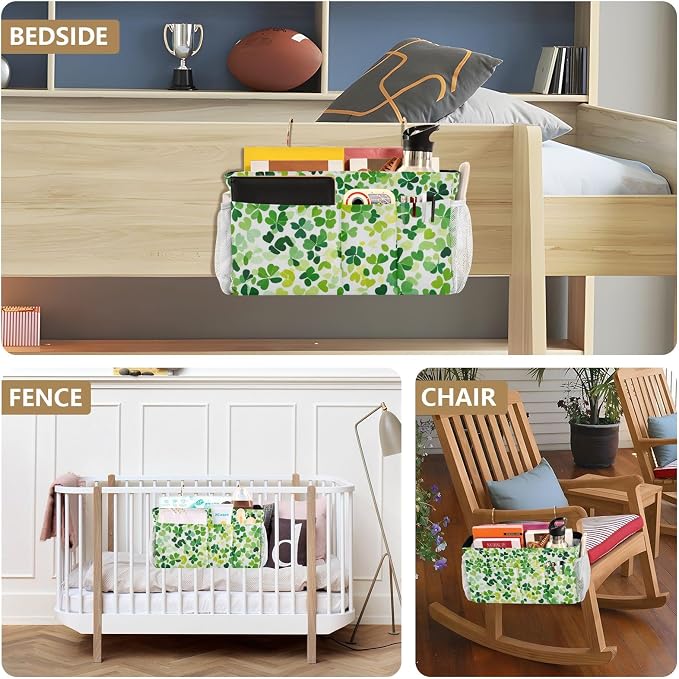 Bright Green Clover St. Patrick Bedside Caddy - Image 8