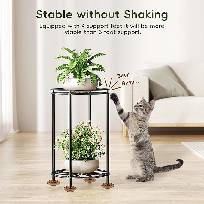 Plant Stand 2-Tier 10.2in Width 16.4in Tall Flower Pot Rack Small Plant Table - Image 6