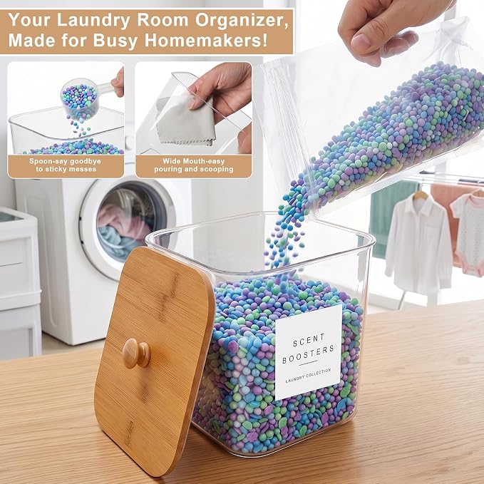 POLRAI 3 Pack Laundry Pod Containers and Dryer Sheet Holder, Laundry Room - Image 6