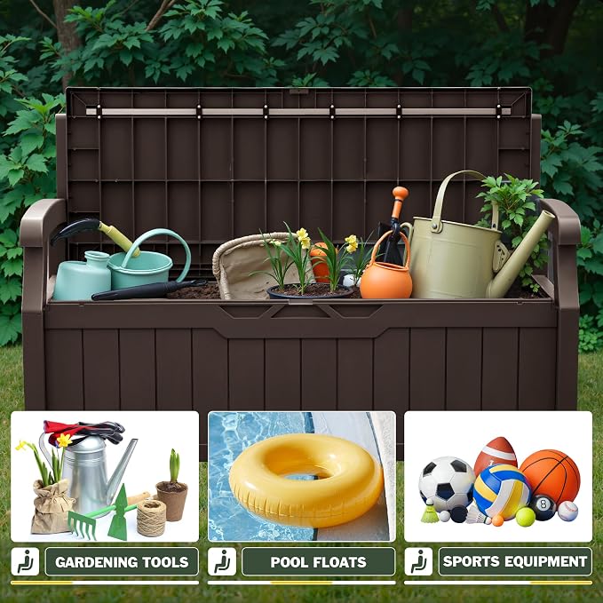 Flamaker 80 Gallon Storage Bench Outdoor Indoor, Durable All-Weather Seating - Image 5