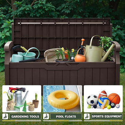 Flamaker 80 Gallon Storage Bench Outdoor Indoor, Durable All-Weather Seating - Image 5