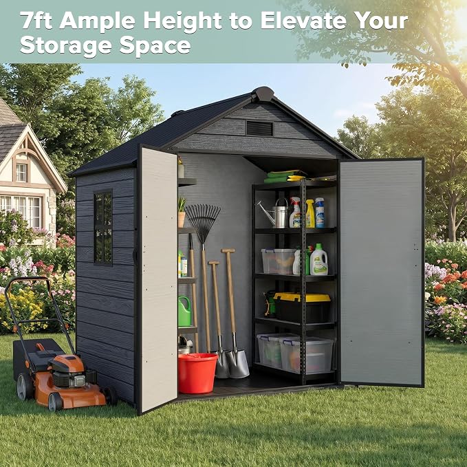 ZYJOYY Outdoor Storage Shed 6x4.4 FT - Image 4