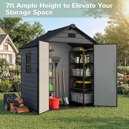 ZYJOYY Outdoor Storage Shed 6x4.4 FT - Image 4