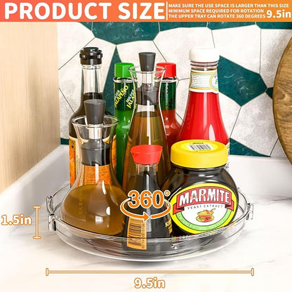 9.5" W Acrylic Clear Lazy Susan Turntable - Image 3