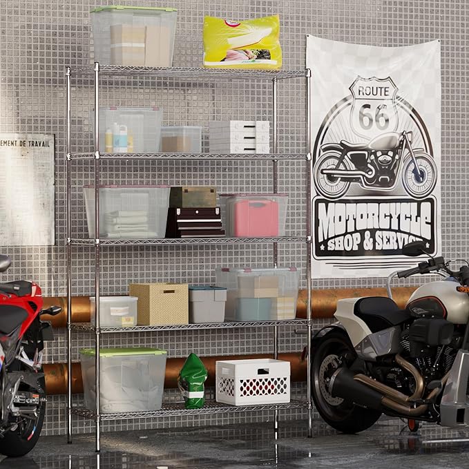 18" Deep x 54" Wide x 86" Height Wire Shelving Kit | 5-Tier | NSF Commercial - Image 6