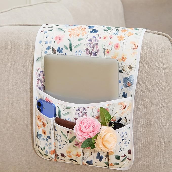 FLYILY Sofa Armrest Organizer Non-Slip Arm Chair Hanging Caddy Remote Control - Image 2