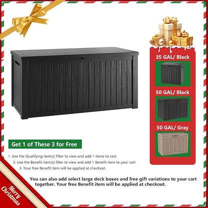 TARKARI 180 Gallon Lockable Resin Deck Box, Waterproof & UV-Resistant Outdoor - Image 2