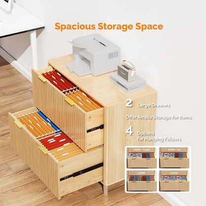 VINGLI 2 Drawer File Cabinet, Home Office Filing Organizer, - Image 5