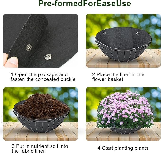 2PCS 16 Inch Round Hanging Basket Liners - Image 5