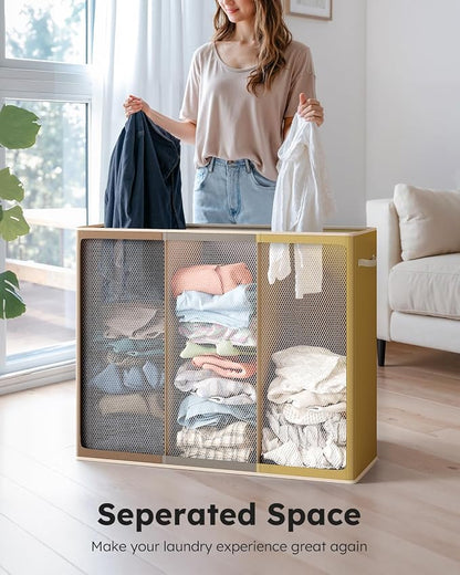 SOLEDI 180L 3-Section Laundry Hamper - Image 4