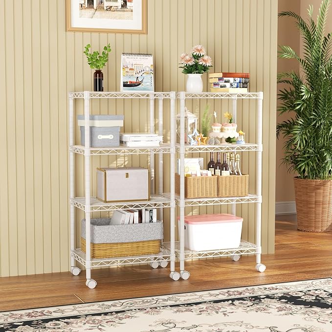SINGAYE 4 Small Shelves Storage Shelf Wire Shelving Unit Metal Shelf Adjustable - Image 9