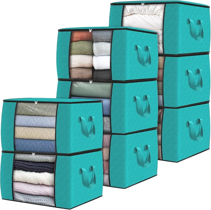 Fab totes Storage Bags, Clothes Blanket Storage Bins Foldable Closet Organizers by Fabtotes
