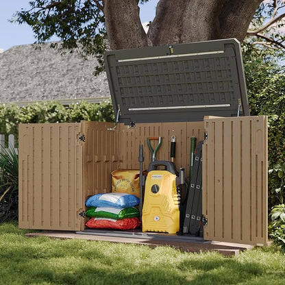 Aoxun Outdoor Storage Cabinet, 35 Cu Ft Waterproof Portable Horizontal Resin by Aoxun