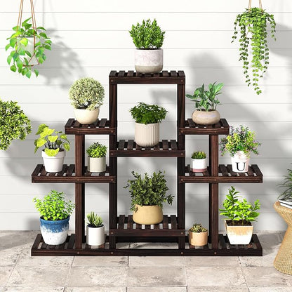 Giantex Plant Stand Indoor & Outdoor, 6 Tier Wood Flower Pot Stand - Image 8