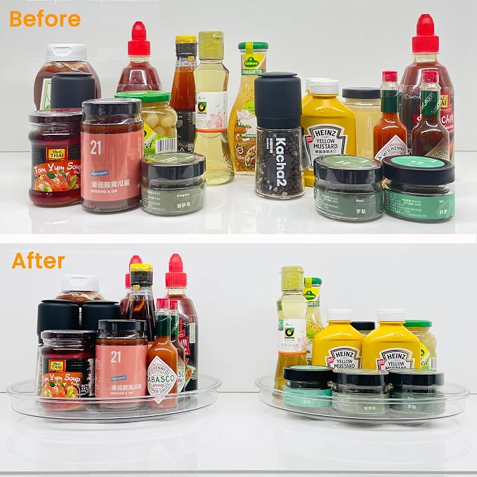 vacane 2 Pack Clear Lazy Susan Organizer Turntable - Image 2