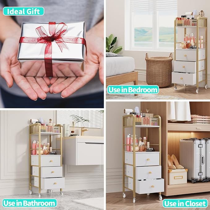 HapiRm Rolling Makeup Cart Organizer - Image 7