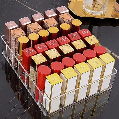 JessLab Makeup Organizer for Eyeshadow Palette and Lipstick, 7-Section Acrylic - Image 4