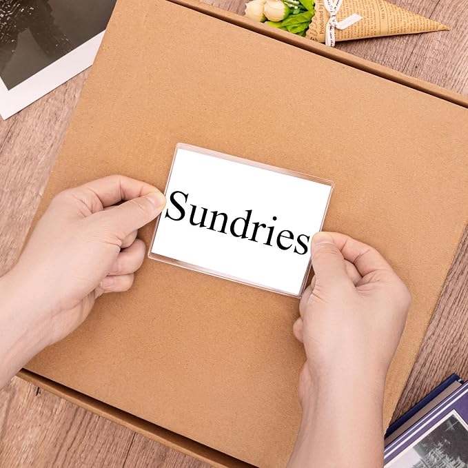 36 Pack 3.5" x 4.7" Self-Adhesive Label Holders Index Card Pockets - Image 5