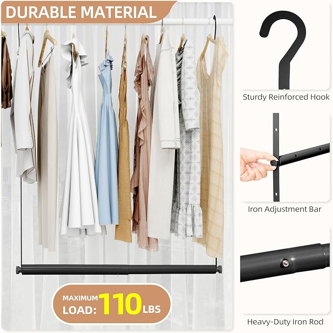 STORAGE MANIAC Adjustable Closet Rod - Image 3