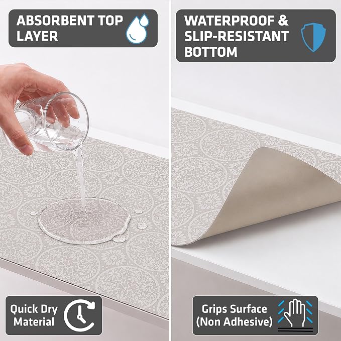 Drymate Premium Luxury Shelf & Drawer Liner, Thick Cushioned Fabric, - Image 3