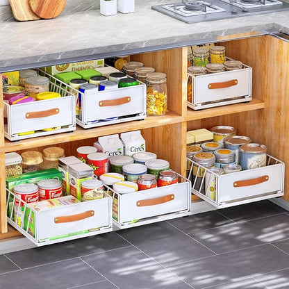 2Pack Pull out Cabinet Organizer, Heavy Duty Slide out Pantry Shelves Drawer - Image 9