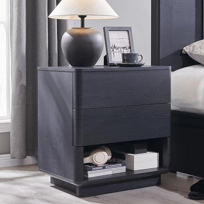 ACCOHOHO Nightstand with Charging Station, Large Modern End Table by ACCOHOHO