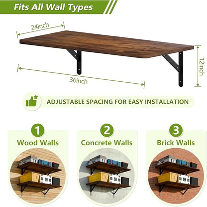 Dogsky 2-Pack Garage Storage Shelving Wall Mounted, 3x2Ft Heavy Duty Wood - Image 3