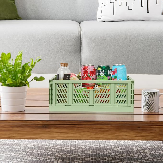 Plastic Drawer Organizer 4-Pack Collapsible Storage Boxes Crate Stackable - Image 3