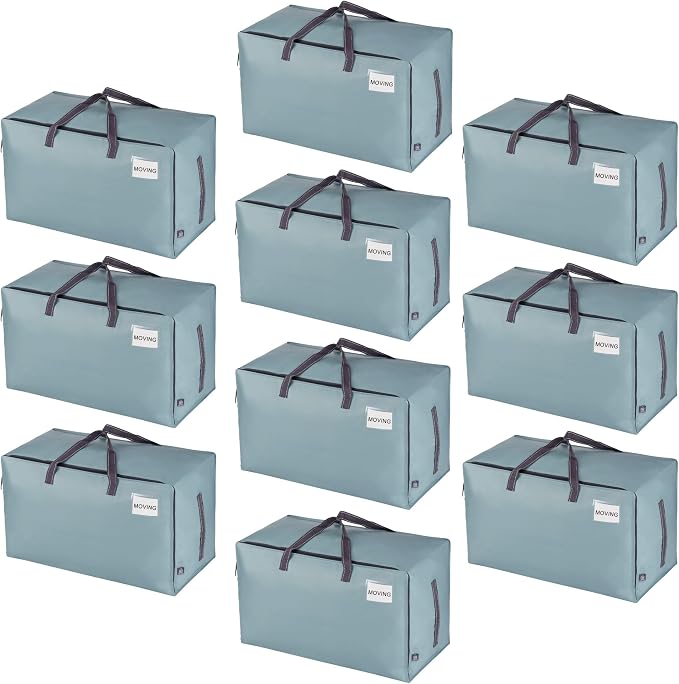 VENO 10 Pack Moving and Storage Bags, Heavy Duty, Alternative to Moving Boxes by Veno