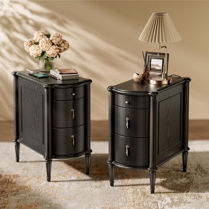 STO'SENSE Nightstand w/Charging Station & 3 Drawers, Pre-Assembled, Vintage by Unknown
