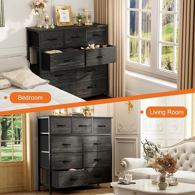 Sweetcrispy 9 Drawer Fabric Dresser Storage Tower - Image 7