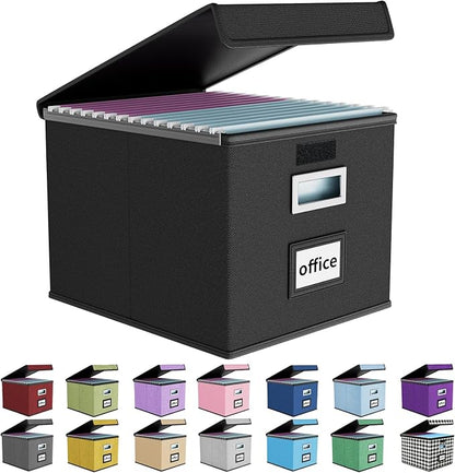 File Organizer Box with Lids, Collapsible File Folder Organizer | File Box with by Huolewa