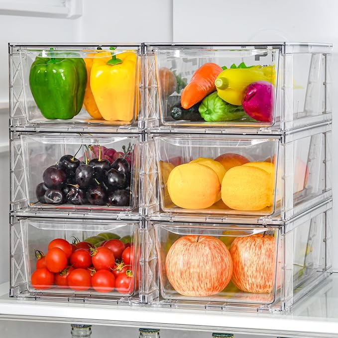Clemate 6Pack Pantry Organizers and Storage, Foods Organizer Bins by Clemate