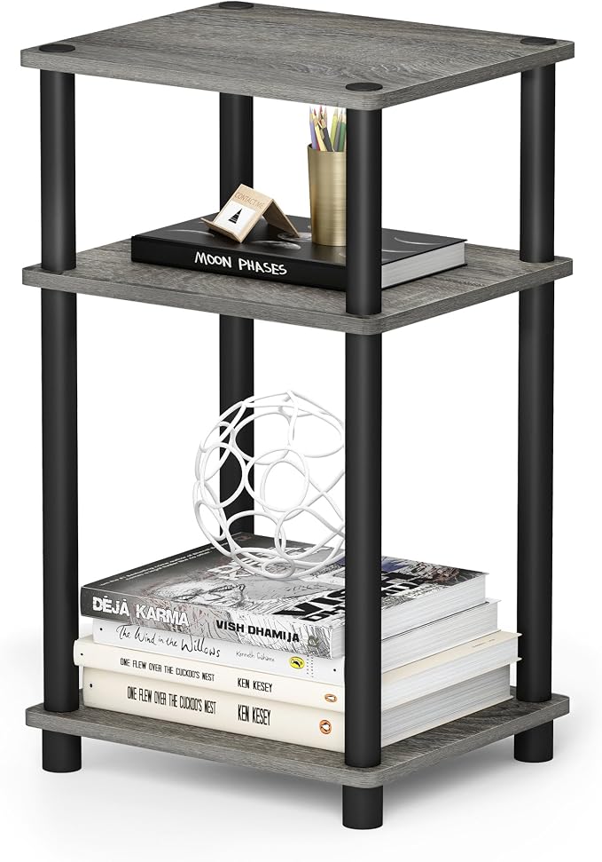 Furinno JUST Side Table, 3-Tier End Table, Open Shelves Night Stand, Bedside by Furinno-FitsYourSpaceFitsYourBudget