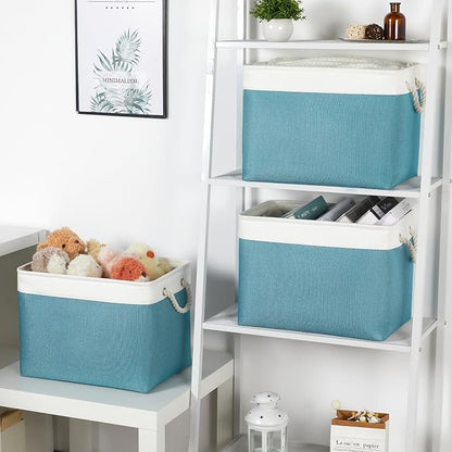 Bidtakay Large Storage Baskets for Shelves 3 Pack 16x11.8x11.8 Inch Storage - Image 2
